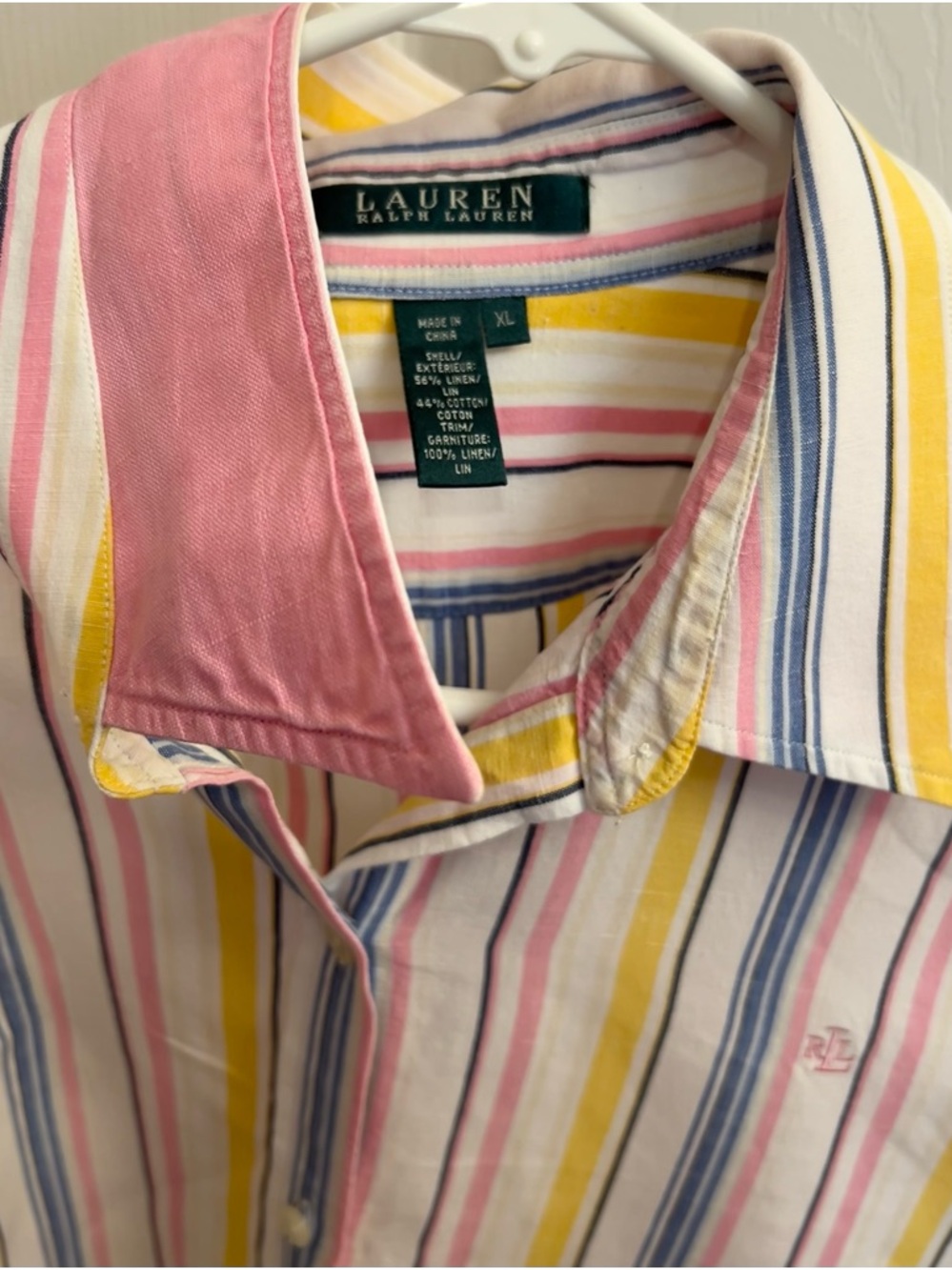 VTG Lauren Ralph Lauren Linen/cotton Blouse XL - Picture 4 of 11
